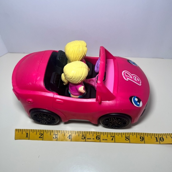 Fisher Price Little People Hot Pink Barbie Convertible With Two Barbie Figures - Picture 4 of 4
